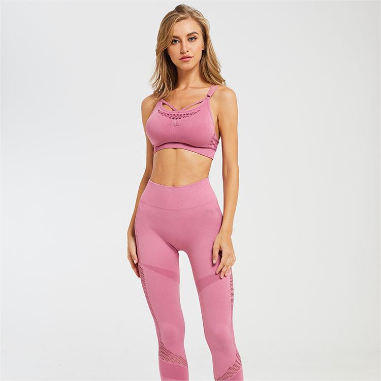 Gradient seamless sports bra and pants set